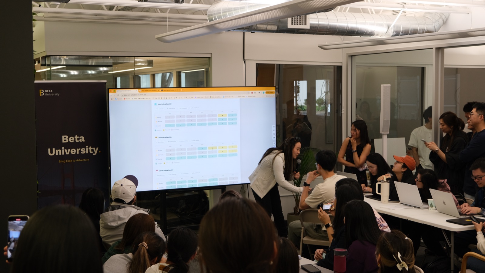Live product walkthrough on screen